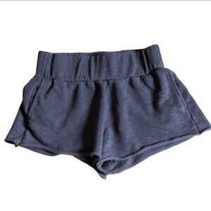 Free People Loungewear Cozy Comfy Dark Gray Raw Hem Sweatpant Material Shorts